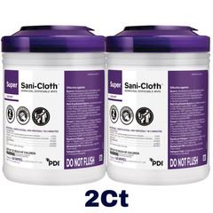 2Ct Super Sani-Cloth Germicidal Disposable Wipes Disinfecting 6″x6.75″ 160ct