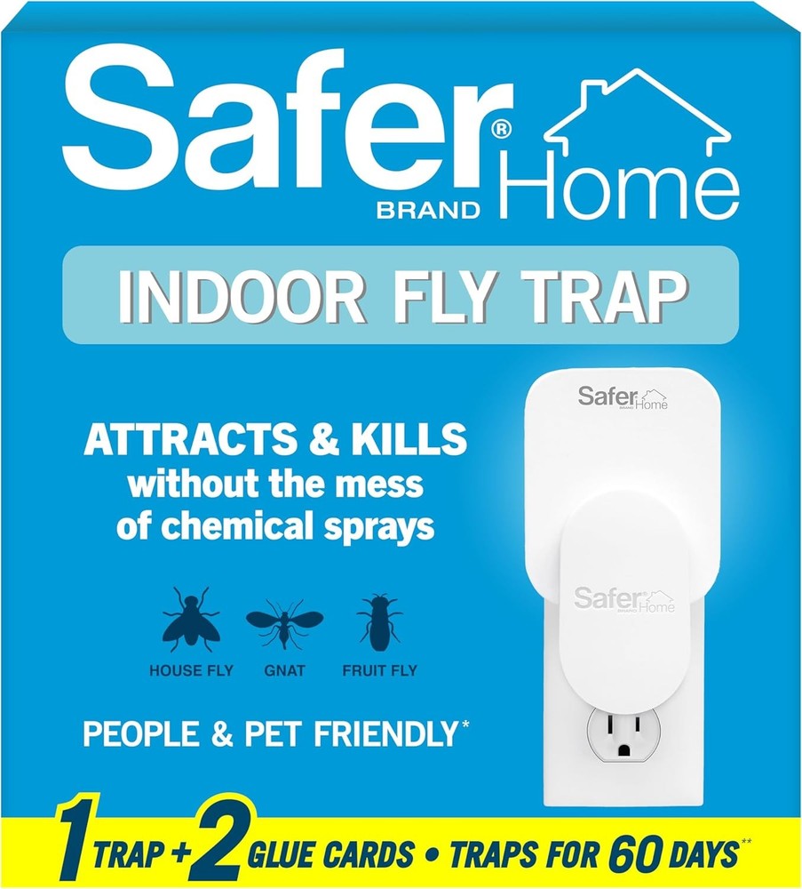 Safer Home Indoor Fly Trap SH502 Fruit Gnat Trap w Glue Cards