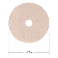 Boardwalk 4019NHE 19 in. Nat. Hog Hair Burnishing Floor Pads – Beige (5/CT) New