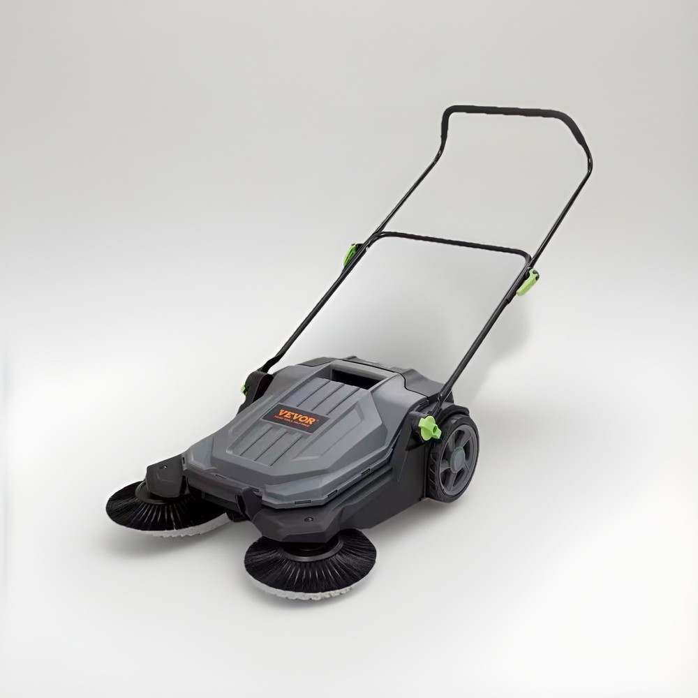 VEVOR Walk-behind Hand Push Floor Sweeper 25.6″ Width 5 Gallon Waste Container