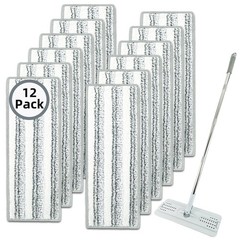 12 Pack Microfiber Mopping Pads Compatible with 12 Count, White and Gray