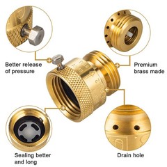 Breezliy 2-Pack Brass Vacuum Breaker Set Set, Golden