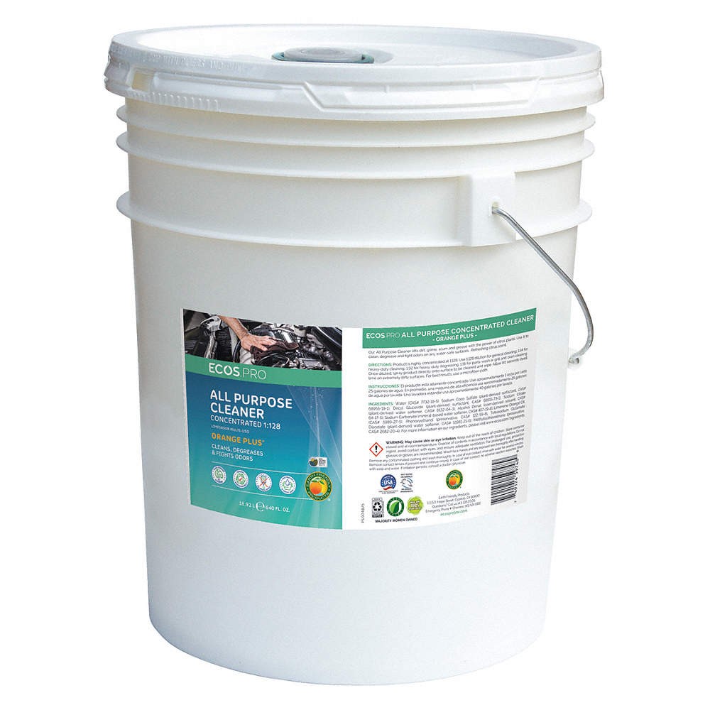 ECOS PRO PL9748/05 Cleaner/Degreaser,Citrus,5 gal,Bucket 39N012