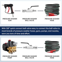 GALELEOPARD Ball Valve Pressure Washer, 3/8 Inch Quick Connect Black