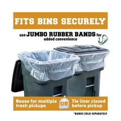 Plasticplace 95-96 Gallon Garbage Can Liners 25 Count Pack Of 1 T95152Cl