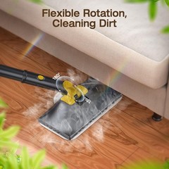 ScrubWiz Steam Mop with Detachable Handheld Cleaner, 10-in-1 Multi Gray