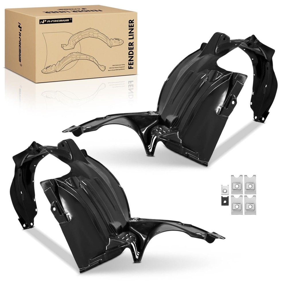 Pair Front Inner Fender Liner Splash Shield w/ Clips for Honda Pilot 2006-2008