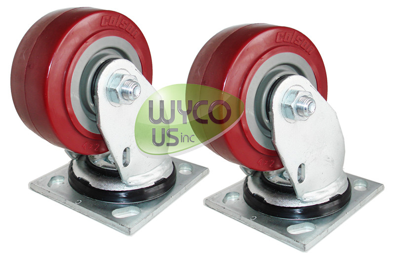 2 COLSON SWIVEL CASTERS, 4″X2″, WRANGLER 26VS 6492061, ADVANCE 56365629,56365555