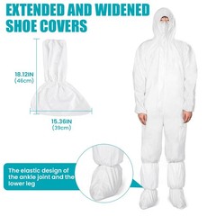 Hazmat Suits 10Pack Disposable Protective Coveralls, Heavy Duty Full Body Pai…