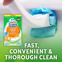 Scrubbing Bubbles Flushable Toilet Bowl Wand Cleaner 10 Count (Pack of 12)