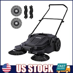Walk-Behind Hand Push Floor Sweeper ,25.6 inch Sweeping Width Manual for Garage