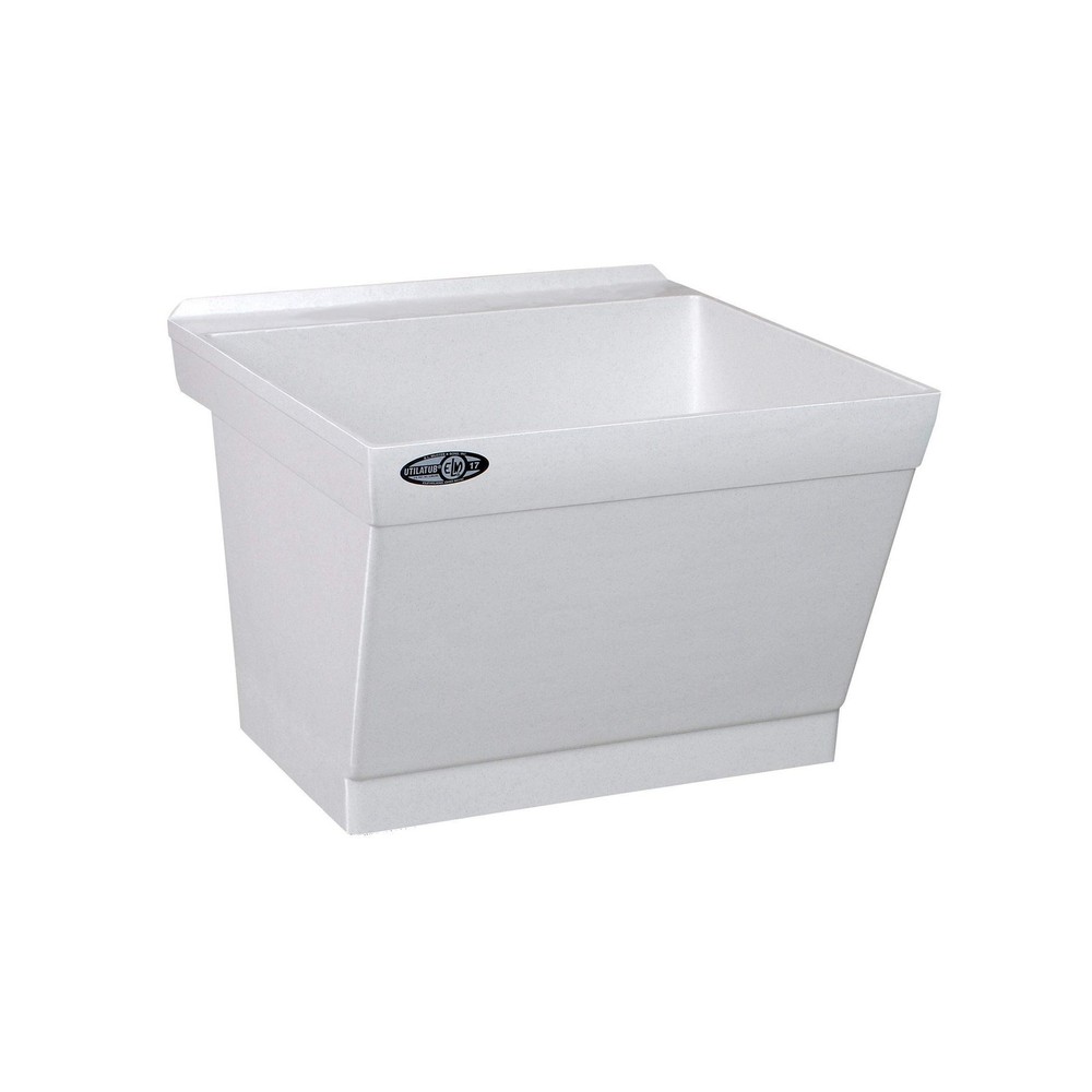 Mustee 17W Utilatub Laundry Tub Wall Mount, 23.5-Inch x 23-Inch, White