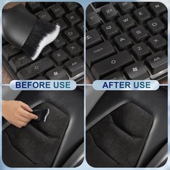 2-Piece Car Interior Detailing Brush Set with Soft Bristl Color: Black & White