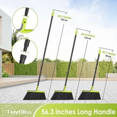 Outdoor Broom Heavy Duty, 56 inches Tall Commercial Soft Bristle Angle Brush …