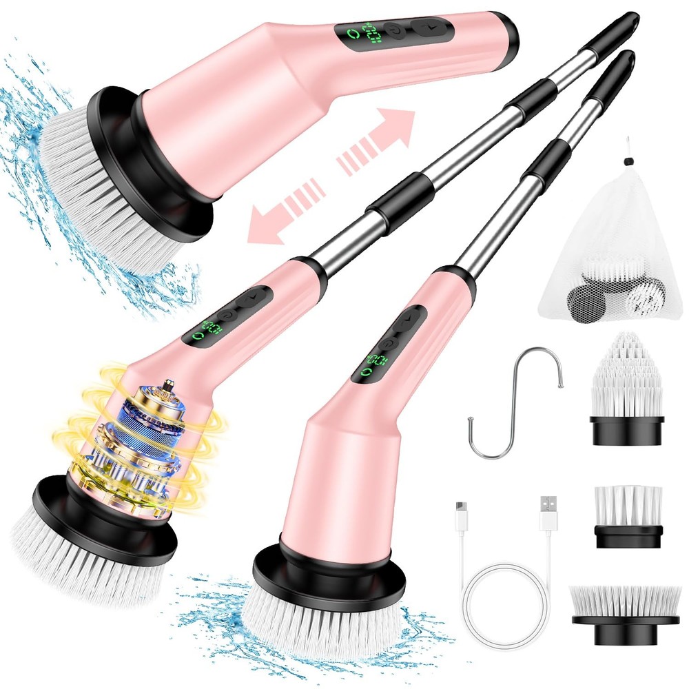 Spin Scrubber for Cleaning Bathroom, Shower Scrubber Cordless Cleaning Brush …