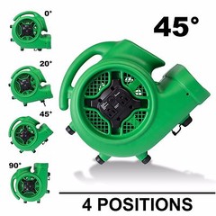 XPOWER P-430AT Air Mover Carpet Dryer Blower Floor Fan 2000 CFM-2 Pack,Green