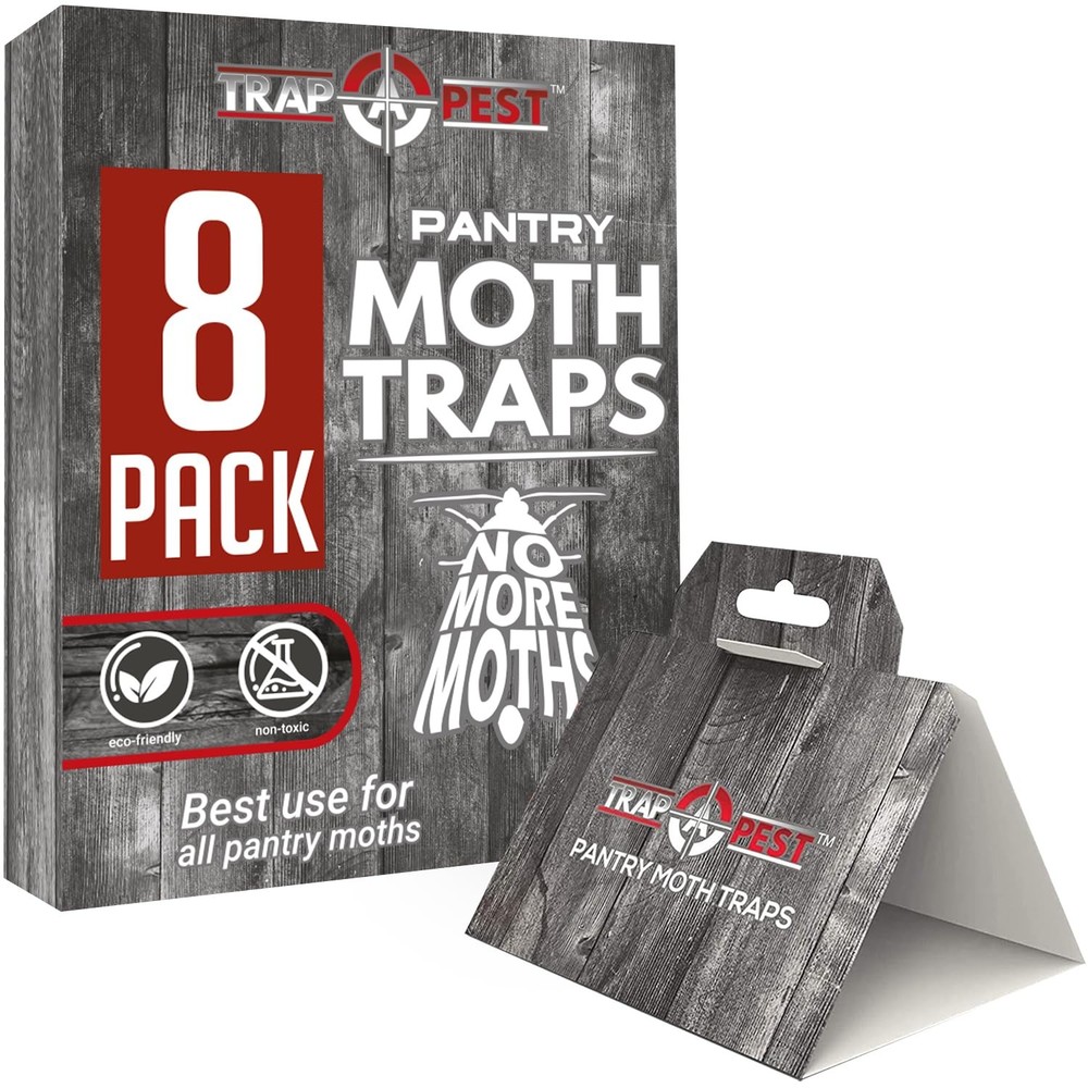 8 Pack Pantry Moth Traps- Safe and Effective for Food 8 Pack, Gray