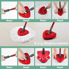 Mop Heads for cedar 1 Tank, 3 + 1 Brush + 1 Base