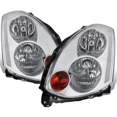 2003-2005 Infiniti G35 Coupe Xenon HID Headlight Assembly Pair Chrome