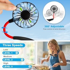 Neck Fan Portable Rechargeable: 2Pack Personal Cooling Wearable Fan Around your