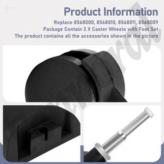 Caster Wheels & Foot Replacement Kit Fits Most of Shop Vac Vacuum and A BLACK