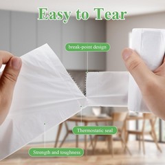 2.6 Gallon Small Trash Bags with Handles, White Bathroom Mini Garbage Bags, U…
