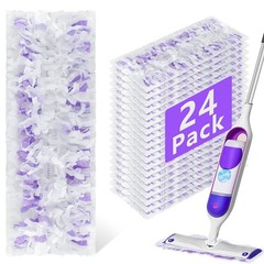 24 Pack Power Mop Refills Pads for Swiffer 15.25 inches, 24 Count Purple