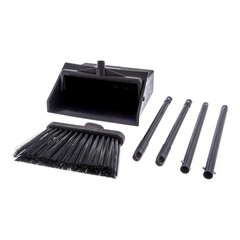 SPARTA Duo-Pan Upright Dust Pan and 36″ – 2-Piece & Broom Set, Black
