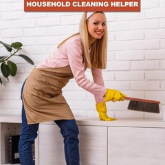Hand Broom Counter Brush with Wood Handle Soft Bristle Dusting Brush for Car Fur