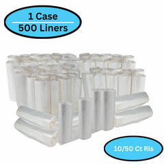 Trash Can Liner Bags 12-16 Gal 500 Bags, 24″ x 33″ HDPE Natural 0.31 Mil