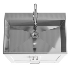 Bowery Hill Contemporary 28″ Laundry Sink Cabinet in White Finish