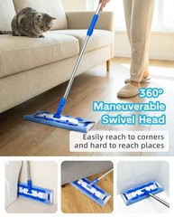 MR.SIGA Professional Microfiber Mop for 59.4 x 16.5 x 5.1 inch, Blue