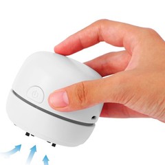 GSHLGAO Desktop Vacuum Cleaner USB Charging with Nozzle Small, White