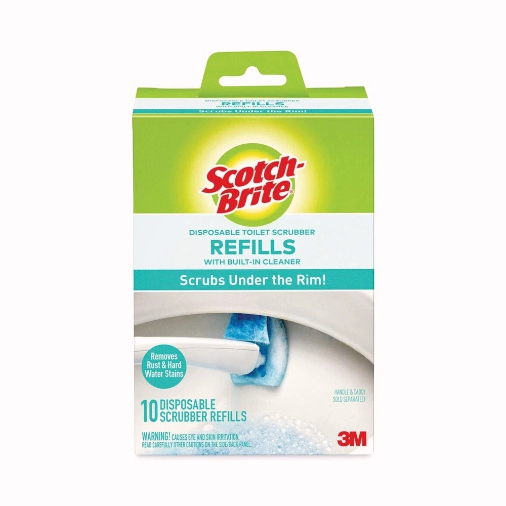 Scotch-Brite 558RF Disposable Toilet Scrubber Refill – Blue/White (10/Pack) New