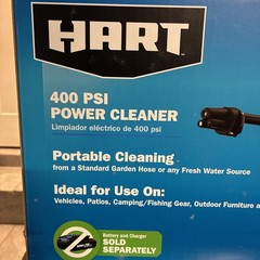 HART 20V Cordless 400 PSI Pressure Washer Power Cleaner (Tool only), NEW