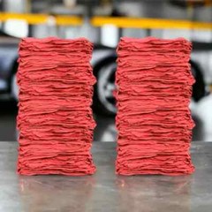50 Pieces Red Shop Towels Large 15×15 Cleaning Rags, Fast Free Shipping, A Grade