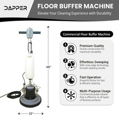 13″ Heavy-Duty Multi-Functional Floor Buffer Polisher Machine – Clean, Buff, Scr