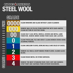 Steel Wool 0000 12 pad Fine Grade Rhodes, American Final Finish Super Fine
