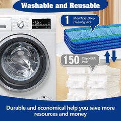 FURCIELOS 12 Pack 18 Inch Deep Cleaning 12 Mop, Blue