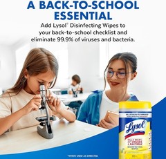 Lysol Disinfecting Wipes Bundle, 80 Count – Home Cleaning Supplies Lemon Lime