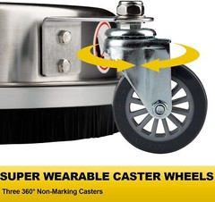 15″ Pressure Washer Surface Cleaner with 3 Wheels, Stainless Steel Power Broom