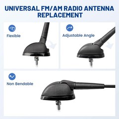 Anina 16 Inch AM/FM Universal Top/Side Mount Antenna for Vehicle Truck Boat ATV
