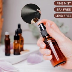 4 oz Amber Glass Spray Bottles – Small Empty Fine Mist 4 oz,
