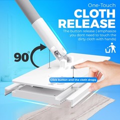CleanMattix – FlexiClamp Sweep & Mop Kit – Compatible with Swiffer White