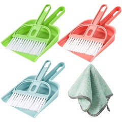 Lamoutor 3 Pack Mini Hand Broom and Dustpan Set Small Small, Color Mixing