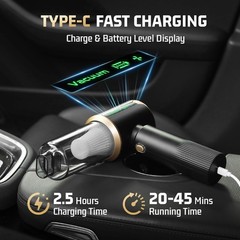 Cordless Car Vacuum Cleaner: Handheld Vacuum with 16000Pa Strong Suction, Brushl