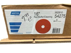 Norton 54275 16″ Red Buffer Polishing Pads High Gloss ( Box of 5 ) New-Sealed