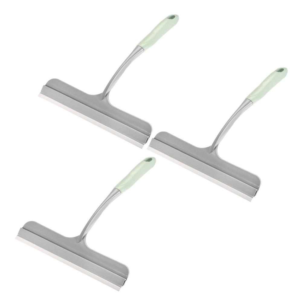 3Pcs Shower Squeegee Glass Wiper with Hanging Hole 255mm Blue