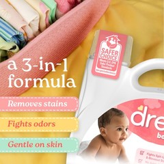 Dreft Baby Liquid Laundry Detergent, Gentle on 150 Fl Oz (Pack of 1), red