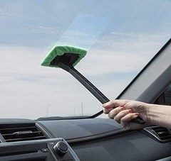 Interior Windshield Cleaner Tool for Car Windows, Green Rectangle